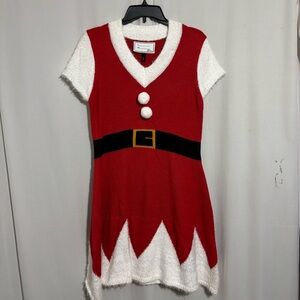 Allison Brittney Christmas Red and White Youth Dress size L